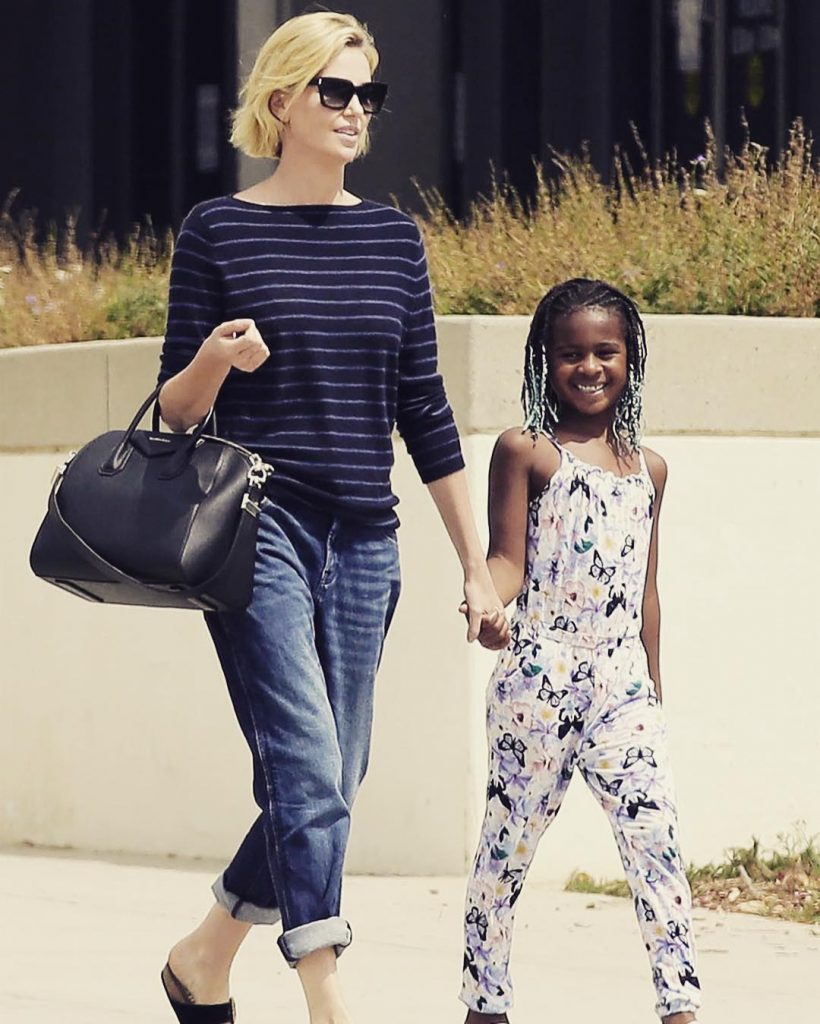 Charlize Theron With Her Adopted African American Daughter