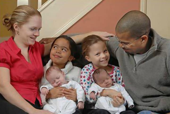 The Spooner Family With Two Sets Of Biracial Twins