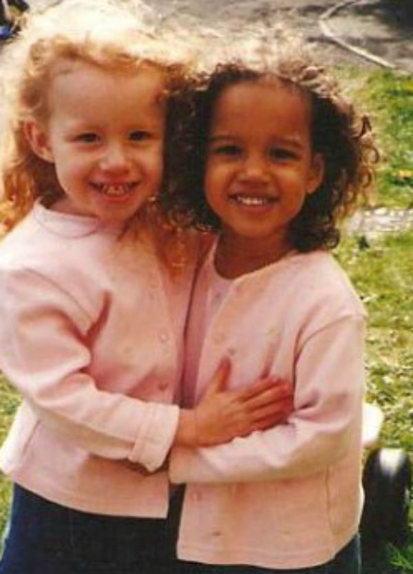 Maria And Lucy Hugging As Children