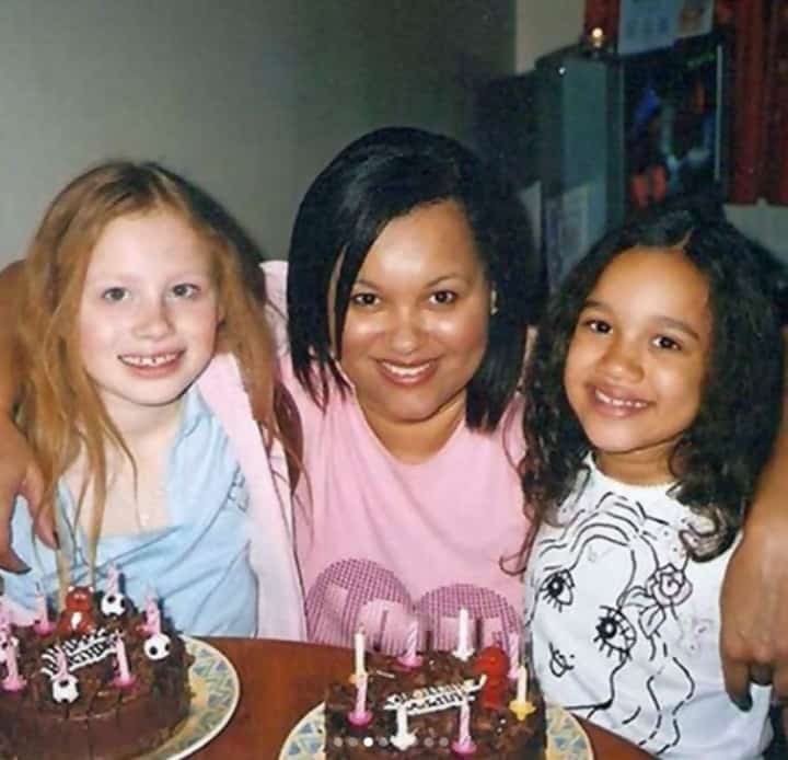 Lucy And Maria With Their Mother On Their Birthday