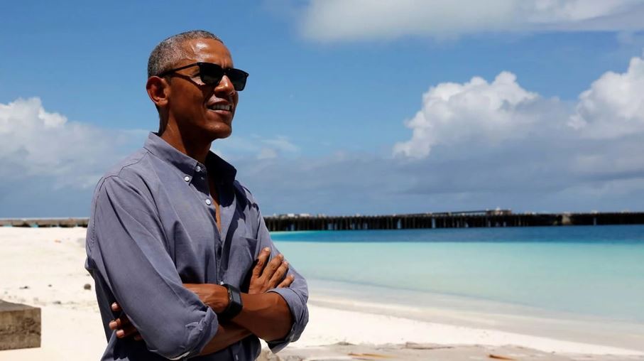 Former President Barrack Obama On The Beach