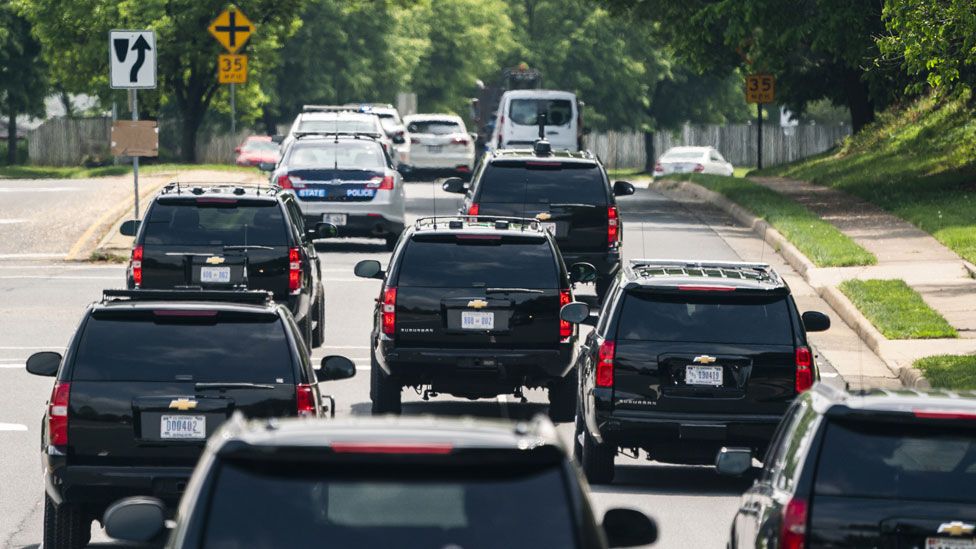 US Presidential Caravan In The UK