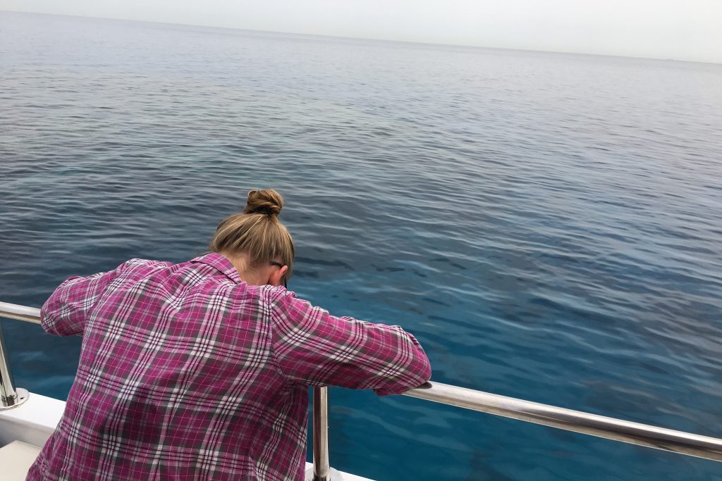 Seasick Passenger Relieving Herself