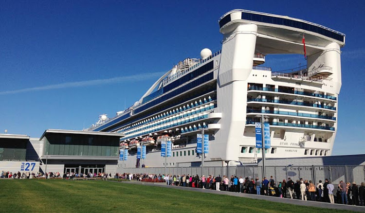 Cruise Ship Boarding Crowd