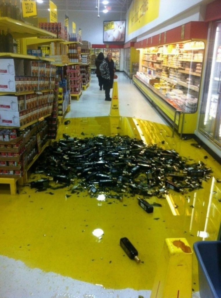 Olive Oil Spilled In A Store