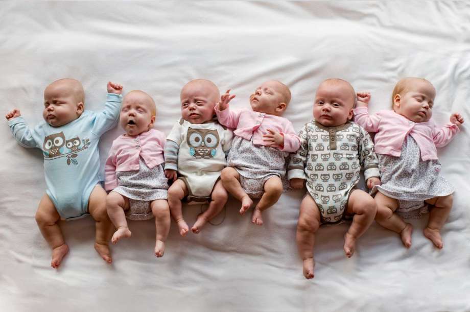 The Perkins Sextuplets First Group Photo