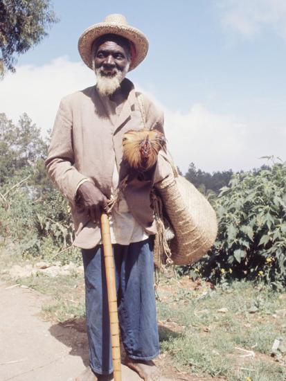 Haitian Farmer Walking
