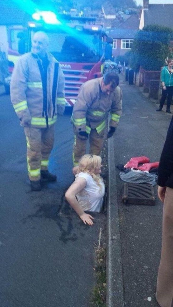 Woman Stuck In Hole