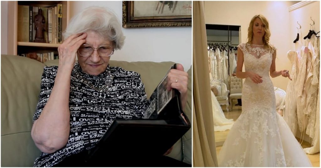 Elderly Woman And Woman In Dress